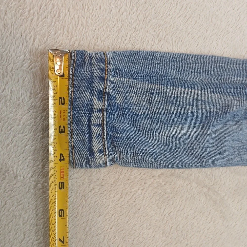 ChiQle Extreme Ripped Cropped  Denim Jacket Women's Size Large Preppy Concert.
